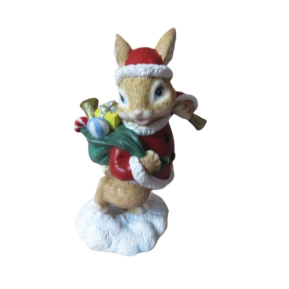 Bunny Tales Jingle Bunny Christmas Figurine - Second Nature Designs